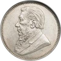 obverse of 6 Pence (1892 - 1897) coin with KM# 4 from South Africa.