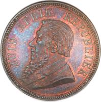 obverse of 1 Penny (1892 - 1898) coin with KM# 2 from South Africa. Inscription: ZUID AFRIK. REPUBLIEK
