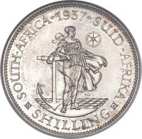 South Africa coin 1 Shilling - George VI (1937 - 1947) reverse reverse of 1 Shilling - George VI (1937 - 1947) coin with KM# 28 from South Africa. Inscription: SOUTH · AFRICA · 1942 · SUID · AFRIKA SHILLING