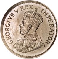 obverse of 1/2 Penny - George V (1923 - 1936) coin with KM# 13 from South Africa. Inscription: GEORGIVS V REX IMPERATOR