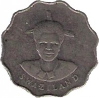 Swaziland coin 5 Cents - Dzeliwe (1986) obverse obverse of 5 Cents - Dzeliwe (1986) coin with KM# 40.1 from Swaziland. Inscription: SWAZILAND