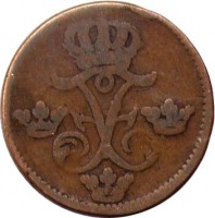 Sweden coin 1 Öre Silfwermynt - Fredrik I (1730 - 1750) obverse obverse of 1 Öre Silfwermynt - Fredrik I (1730 - 1750) coin with KM# 416 from Sweden. Inscription: FF