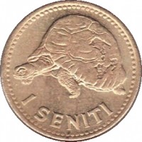 reverse of 1 Seniti - Taufa'ahau Tupou IV (1974) coin with KM# 27a from Tonga. Inscription: 1 SENITI