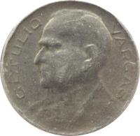 Brazil coin 300 Réis (1938 - 1942) reverse reverse of 300 Réis (1938 - 1942) coin with KM# 546 from Brazil. Inscription: GETULIO VARGAS