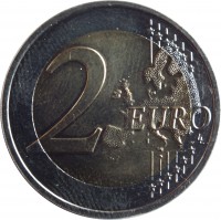 reverse of 2 Euro - Barbara of Celje (2014) coin with KM# 117 from Slovenia. Inscription: 2 EURO LL