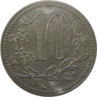 Algeria coin 10 Centimes - Alger Chamber de Commerce (1917 - 1919) reverse reverse of 10 Centimes - Alger Chamber de Commerce (1917 - 1919) coin with KM# TnA7 from Algeria. Inscription: 10c