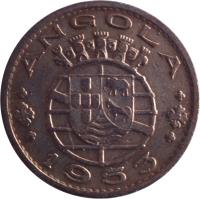 Angola coin 1 Escudo (1953 - 1974) obverse obverse of 1 Escudo (1953 - 1974) coin with KM# 76 from Angola. Inscription: ANGOLA 1953