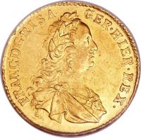 obverse of 1 Dukat - Franz I (1745 - 1765) coin with KM# 1725 from Austria. Inscription: FRANC · D:G · R · I · S · A · GER · HIER · REX ·