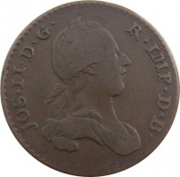 Austrian Netherlands coin 2 Liards / 2 Oorden - Joseph II (1781 - 1789) obverse obverse of 2 Liards / 2 Oorden - Joseph II (1781 - 1789) coin with KM# 31 from Austrian Netherlands. Inscription: JOS · II · D · G · R · IMP · D · B ·