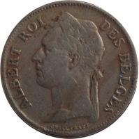 Belgian Congo coin 50 Centimes - Albert I - French text (1921 - 1929) obverse obverse of 50 Centimes - Albert I - French text (1921 - 1929) coin with KM# 22 from Belgian Congo. Inscription: ALBERT ROI DES BELGES Jul. Lagae