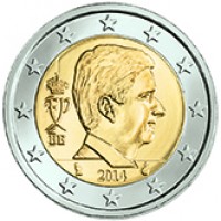 obverse of 2 Euro - Philippe (2014 - 2015) coin with KM# 338 from Belgium. Inscription: FP BE 2014