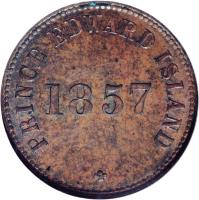 Canadian provinces coin 1/2 Penny - George Davies / Simeon Davies / Henry Haszard (1855 - 1857) reverse reverse of 1/2 Penny - George Davies / Simeon Davies / Henry Haszard (1855 - 1857) coin with BR# 918 from Canadian provinces. Inscription: PRINCE EDWARD ISLAND 1857