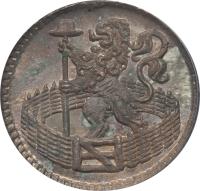 Dutch Republic coin 1 Duit (1702 - 1780) obverse obverse of 1 Duit (1702 - 1780) coin with KM# 80 from Dutch Republic.