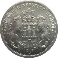 obverse of 200000 Mark - Hamburg (Freie und Hansestadt) (1923) coin with F# 636.1 from Germany. Inscription: FREIE UND HANSESTADT HAMBURG J