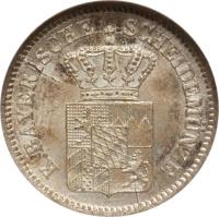 obverse of 1 Kreuzer - Ludwig II (1865 - 1871) coin with KM# 873 from German States. Inscription: K.BAYERISCHE SCHEIDEMÜNZE