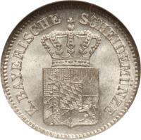 German States coin 1 Kreuzer - Maximilian II (1858 - 1864) obverse obverse of 1 Kreuzer - Maximilian II (1858 - 1864) coin with KM# 858 from German States. Inscription: K.BAYERISCHE SCHEIDEMÜNZE