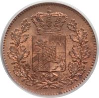 obverse of 2 Pfenning - Ludwig II (1858 - 1871) coin with KM# 857 from German States.