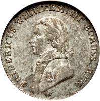 obverse of 4 Groschen - Friedrich Wilhelm III (1797 - 1809) coin with KM# 370 from German States. Inscription: FRIDERICUS WILHELM.III BORUSS.REX