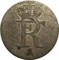 obverse of 1/48 Thaler - Friedrich II (1771 - 1781) coin with KM# 327 from German States. Inscription: FR A