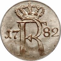 German States coin 1/24 Thaler - Friedrich II (1764 - 1786) obverse obverse of 1/24 Thaler - Friedrich II (1764 - 1786) coin with KM# 296 from German States. Inscription: 17 FR 82