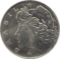 obverse of 20 Centavos (1967 - 1970) coin with KM# 579 from Brazil. Inscription: * BRASIL *