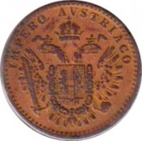 Italian States coin 3 Centesimi - Franz Joseph I (1852) obverse obverse of 3 Centesimi - Franz Joseph I (1852) coin with C# 30 from Italian States. Inscription: IMPERO AVSTRIACO