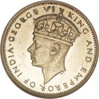 obverse of 20 Cents - George VI (1939) coin with KM# 5 from Malaya. Inscription: · GEORGE VI KING AND EMPEROR OF INDIA