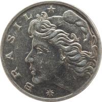 Brazil coin 1 Cruzeiro (1967 - 1970) obverse obverse of 1 Cruzeiro (1967 - 1970) coin with KM# 581 from Brazil. Inscription: * BRASIL *