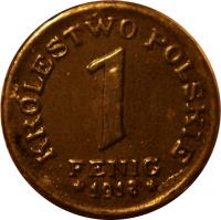 Poland coin 1 Fenig (1918) reverse reverse of 1 Fenig (1918) coin with Y# 4 from Poland.