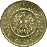 Poland coin 2 Złote - Castle in Pieskowa Skala (1997) obverse obverse of 2 Złote - Castle in Pieskowa Skala (1997) coin with Y# 331 from Poland. Inscription: RZECZPOSPOLITA POLSKA 19 97 ZŁ 2 ZŁ