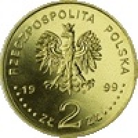 Poland coin 2 Złote - Fryderyk Chopin (1999) obverse obverse of 2 Złote - Fryderyk Chopin (1999) coin with Y# 365 from Poland. Inscription: RZECZPOSPOLITA POLSKA 1999 ZŁ 2 ZŁ