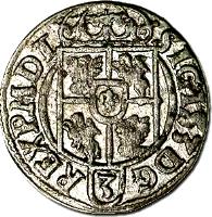 Polish–Lithuanian Commonwealth coin 3 Polker - Sigismund III (1622 - 1628) obverse obverse of 3 Polker - Sigismund III (1622 - 1628) coin with KM# 15 from Polish–Lithuanian Commonwealth. Inscription: SIGIS٠S٠DG٠REX٠P٠MD٠L