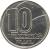 obverse of 10 Cruzeiros (1990 - 1992) coin with KM# 619 from Brazil. Inscription: 10 CRUZEIROS BRASIL