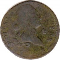 obverse of 4 Maravedis - Carlos III (1770 - 1788) coin with KM# 407 from Spain. Inscription: CAROLUS III. D.G.HISP.REX - 1784