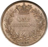 United Kingdom coin 1 Shilling - William IV (1831 - 1837) reverse reverse of 1 Shilling - William IV (1831 - 1837) coin with KM# 713 from United Kingdom. Inscription: ONE SHILLING 1836