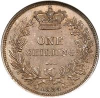 reverse of 1 Shilling - William IV (1831 - 1837) coin with KM# 713 from United Kingdom. Inscription: ONE SHILLING 1836