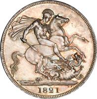 United Kingdom coin 1 Crown - George IV (1821 - 1822) reverse reverse of 1 Crown - George IV (1821 - 1822) coin with KM# 680 from United Kingdom. Inscription: 1822 WWP B.P.