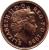 obverse of 1 Penny - Elizabeth II - Non magnetic; 4'th Portrait (1999 - 2004) coin with KM# 986a from United Kingdom. Inscription: ELIZABETH · II · D · G REG · F · D · 1999 IRB