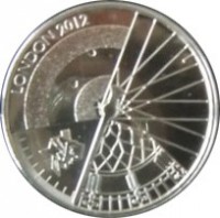 United Kingdom coin 5 Pounds - Elizabeth II - London 2012 Paralympics - 4'th Portrait (2012) reverse reverse of 5 Pounds - Elizabeth II - London 2012 Paralympics - 4'th Portrait (2012) coin from United Kingdom. Inscription: LONDON 2012 london Paralympic Games