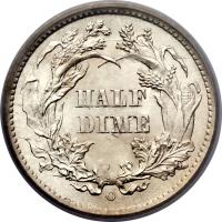 reverse of 1/2 Dime - Seated Liberty Half Dime (1860 - 1873) coin with KM# 91 from United States. Inscription: HALF DIME