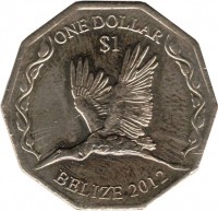Belize coin 1 Dollar - Elizabeth II - 30 years of the Central Bank of Belize (2012) reverse reverse of 1 Dollar - Elizabeth II - 30 years of the Central Bank of Belize (2012) coin with KM# 136 from Belize. Inscription: ONE DOLLAR $1 BELIZE 2012