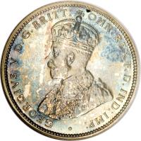 obverse of 1 Shilling - George V (1913 - 1920) coin with KM# 12 from British West Africa. Inscription: · GEORGIVS V D.G.BRITT: OMN:REX F.D.IND:IMP:
