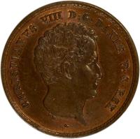 obverse of 1 Rigsbankskilling - Christian VIII (1842) coin with KM# 726 from Denmark. Inscription: CHRISTIANUS VIII D:G:DANIÆ V:G:REX F.K.