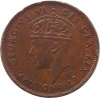 Canadian provinces coin 1 Cent - George VI (1938 - 1947) obverse obverse of 1 Cent - George VI (1938 - 1947) coin with KM# 18 from Canadian provinces. Inscription: GEORGIUS VI DEI GRA. REX ET IND. IMP. P.M.