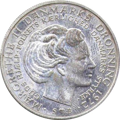 Kroner - Margrethe II Throne Accession (1972) Denmark KM# 858 - CoinsBook
