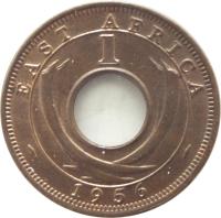 reverse of 1 Cent - Elizabeth II (1954 - 1962) coin with KM# 35 from British East Africa. Inscription: EAST AFRICA 1 1959