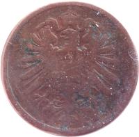 Germany coin 2 Pfennig - Wilhelm I - Small eagle (1873 - 1877) obverse obverse of 2 Pfennig - Wilhelm I - Small eagle (1873 - 1877) coin with KM# 2 from Germany. Inscription: D D