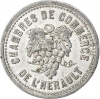 France coin 10 Centimes - Hérault (1921 - 1924) obverse obverse of 10 Centimes - Hérault (1921 - 1924) coin from France. Inscription: CHAMBRES DE COMMERCE DE L'HERAULT