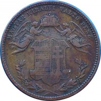 obverse of 4 Krajczár - Franz Joseph I (1868) coin with KM# 442 from Hungary. Inscription: MAGYAR KIRÁLYI VÁLTÓ PÉNZ