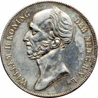 Netherlands coin 2 1/2 Gulden - Willem II (1841 - 1849) obverse obverse of 2 1/2 Gulden - Willem II (1841 - 1849) coin with KM# 69 from Netherlands. Inscription: WILLEM II KONING DER NED. G.H.V.L.